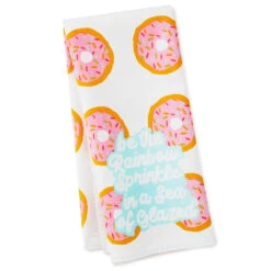 Hallmark Be The Rainbow Sprinkle Donut Tea Towel