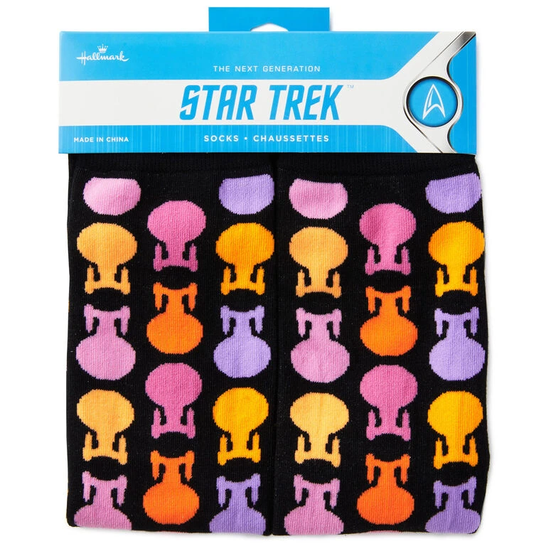 Hallmark Star Trek: The Next Generation™ Colorful U.S.S. Enterprise Novelty Crew Socks 2 Hallmark Star Trek: The Next Generation™ Colorful U.S.S. Enterprise Novelty Crew Socks - Image 2