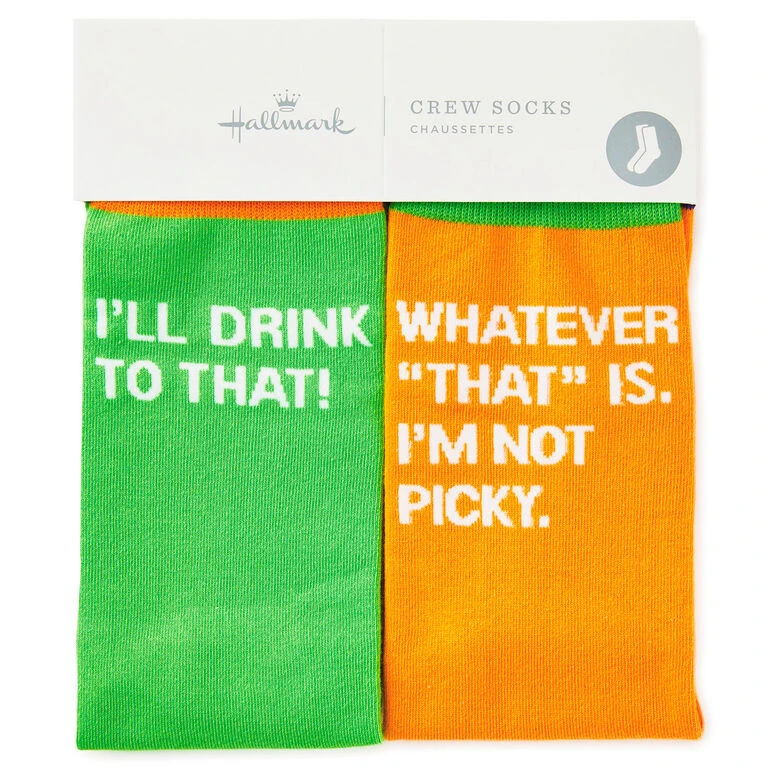 Hallmark I'll Drink To That Funny Crew Socks 2 Hallmark I'll Drink To That Funny Crew Socks - Image 2