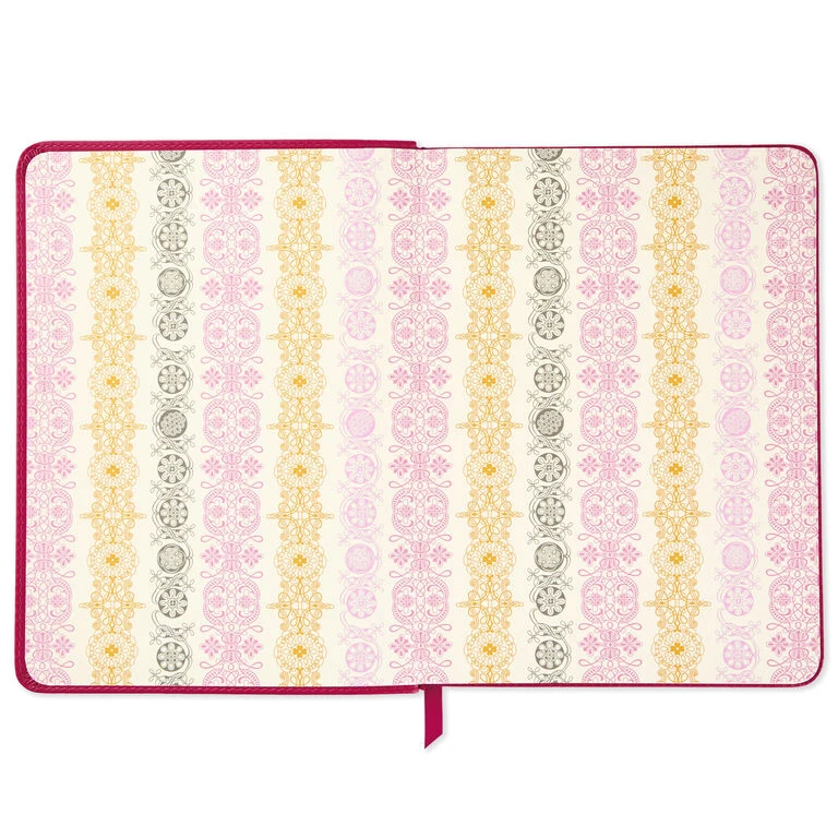 Hallmark Embossed Border Fuchsia Faux Leather Notebook 3 Hallmark Embossed Border Fuchsia Faux Leather Notebook - Image 3