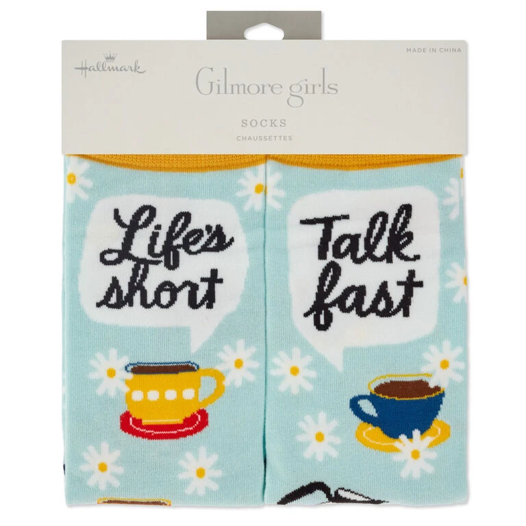 Hallmark Gilmore Girls Life's Short, Talk Fast Crew Socks 4 Hallmark Gilmore Girls Life's Short, Talk Fast Crew Socks - Image 4