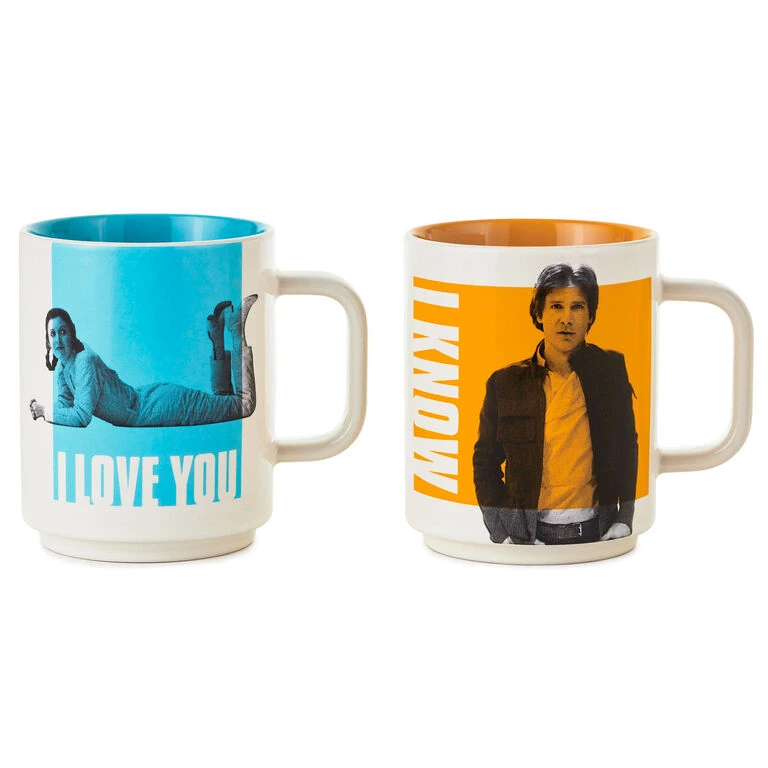 Hallmark Star Wars™ Han Solo™ And Princess Leia™ Bespin™ I Love You I Know Stacking Mugs, Set Of 2 1 Hallmark Star Wars™ Han Solo™ And Princess Leia™ Bespin™ I Love You I Know Stacking Mugs, Set Of 2