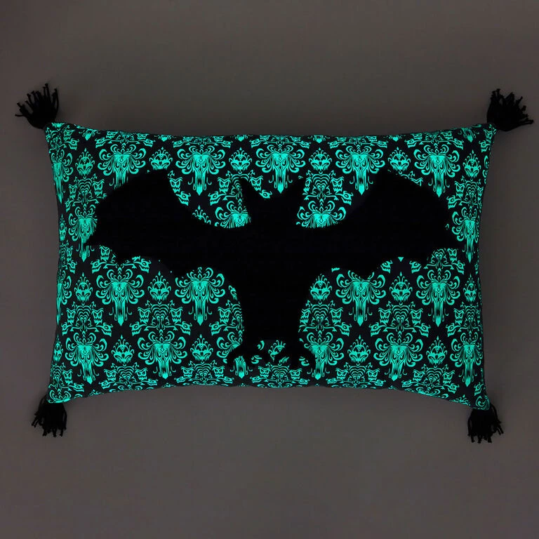 Hallmark Disney The Haunted Mansion Glow-in-the-Dark Bat Pillow, 12x20 2 Hallmark Disney The Haunted Mansion Glow-in-the-Dark Bat Pillow, 12x20 - Image 2