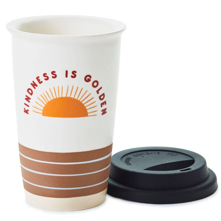 Hallmark Kindness Is Golden Ceramic Travel Mug, 9 Oz. 3 Hallmark Kindness Is Golden Ceramic Travel Mug, 9 Oz. - Image 3