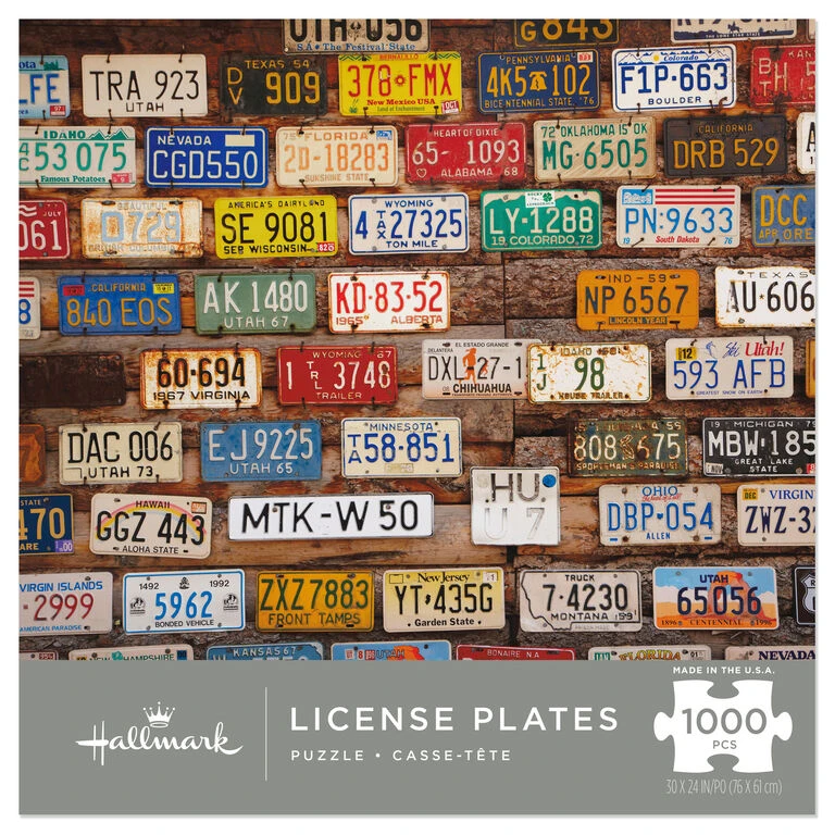 Hallmark License Plates 1,000-Piece Puzzle 1 Hallmark License Plates 1,000-Piece Puzzle