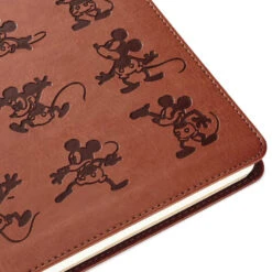 Hallmark Disney Mickey Mouse Brown Faux Leather Journal -Hallmark Mickey Mouse Drawings Brown Faux Leather Notebook 5HWJ6940 05