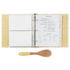 Hallmark Pasta Recipe Organizer Book With Wooden Strainer Spoon -Hallmark PastaThemed Recipe Binder With Wood Spoon 1TOG1035 03