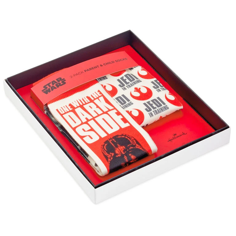 Hallmark Star Wars™ Darth Vader™ And Jedi In Training Adult And Child Novelty Crew Socks, Set Of 2 2 Hallmark Star Wars™ Darth Vader™ And Jedi In Training Adult And Child Novelty Crew Socks, Set Of 2 - Image 2