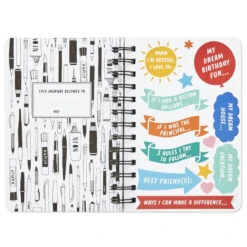 Hallmark Write On! Prompted Journal With Stickers -Hallmark Spiral Notebook With 119 Prompt Stickers 3HWJ2111 03