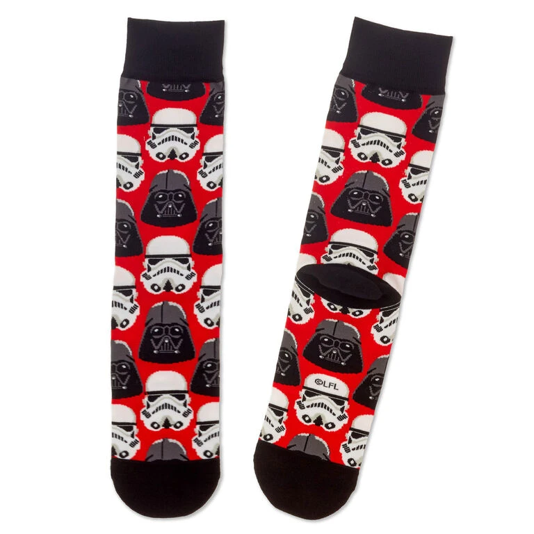 Hallmark Star Wars™ Darth Vader™ And Stormtrooper™ Helmet Novelty Crew Socks 1 Hallmark Star Wars™ Darth Vader™ And Stormtrooper™ Helmet Novelty Crew Socks