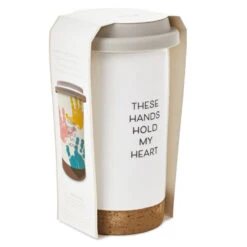 Hallmark These Hands Hold My Heart Ceramic Travel Mug, 12.5 Oz. -Hallmark These Hands Hold My Heart Travel Mug With Paints 1BBY4852 05