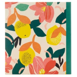 Hallmark Bright Citrus Customizable Recipe Organizer Book -Hallmark Yellow Pink Lemon Floral 3Ring Recipe Book 1TOG1033 05